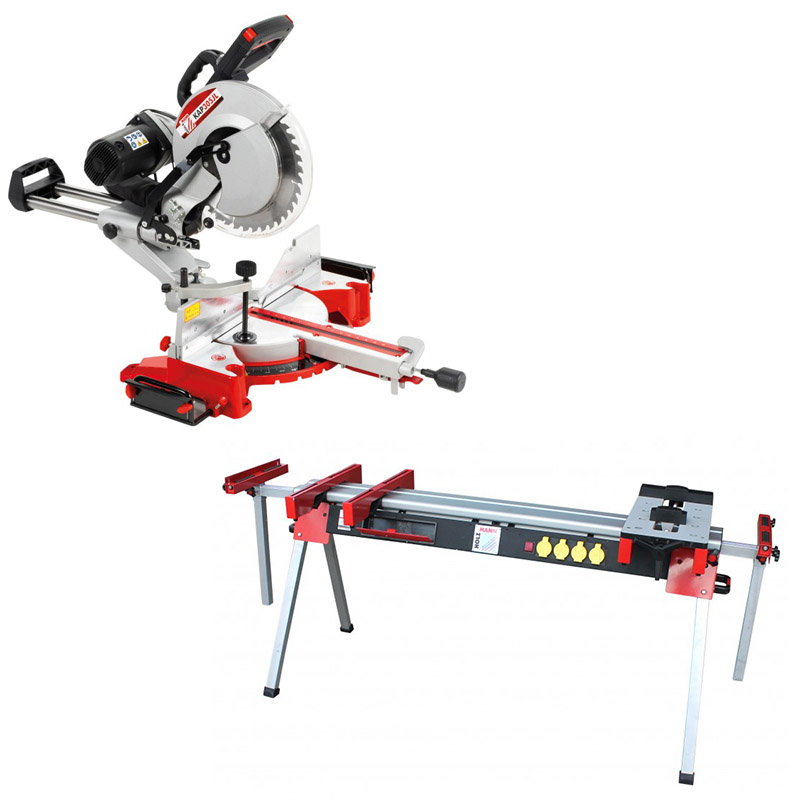 Piła ukośnica Holzmann KAP305JL + stół roboczy Holzmann USK2760