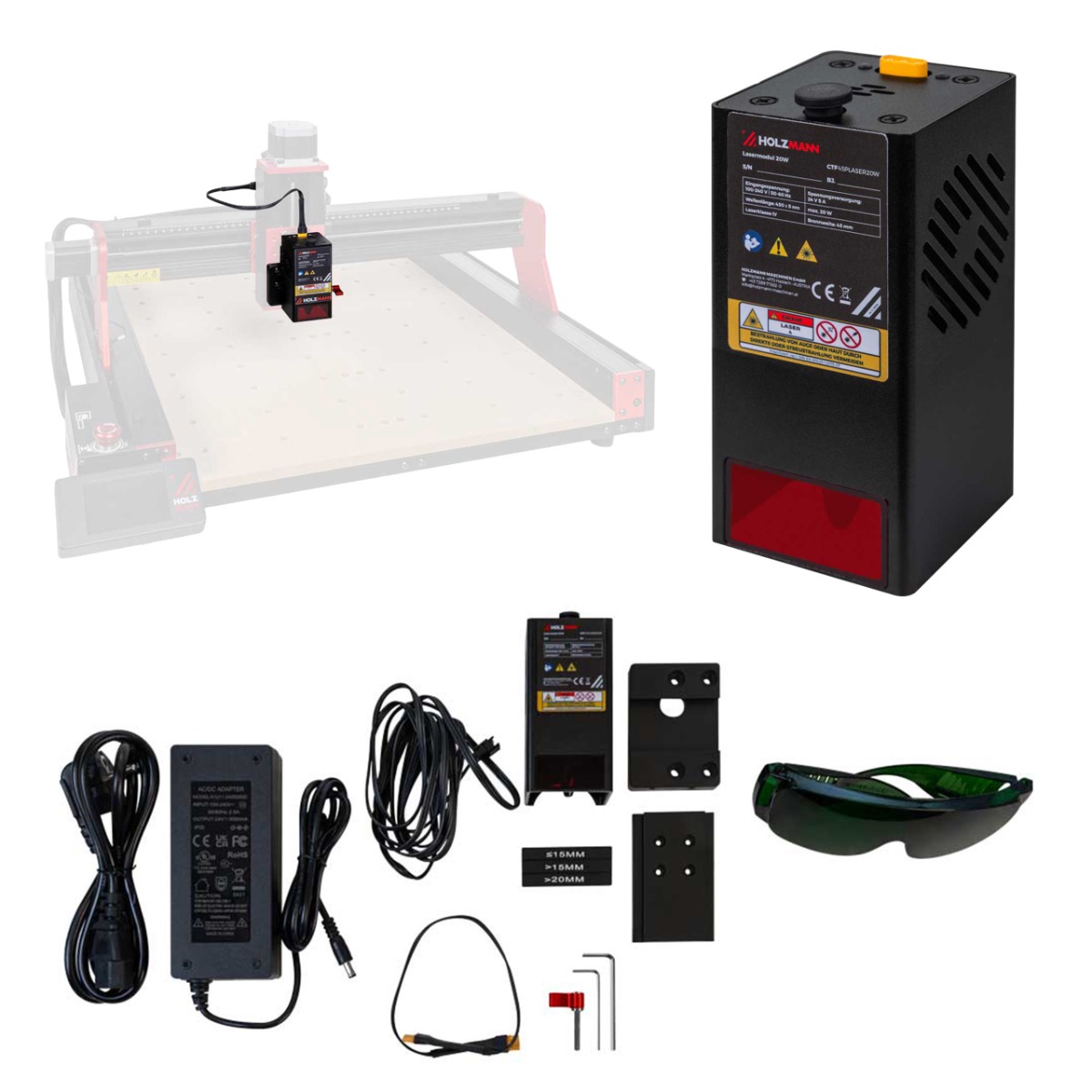 Moduł lasera 20W Holzmann CTF45PLASER20W do frezarki CNC CTF45P